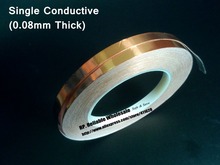 1 Roll 10mm*30 meters *0.08mm Thickness One Side Adhesive, Single Sided Conductive Copper Foil Tape 2024 - buy cheap