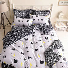 Black Batman Mask Bedding Set Cartoon Quality Duvet Cover Bed Set Beddings Single Full Queen King Size 2024 - buy cheap