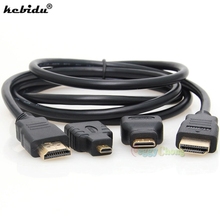 3 In 1 V1.4 HDMI-compatible TO Micro HDMI-compatible Cable Gold-plating Adapter Converter For Xbox360 For PS3 HDTV 1080P Mobile 2024 - buy cheap