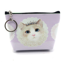 Cartoon Cat Printed Key Cards Coin Purse Cute Creative Women Wallets Card Holder Portable Money Bags 2024 - buy cheap