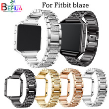 Metal Band With Rhinestone Stainless Steel Straps For Fitbit Blaze Strap +case cover Replacement watchbands Bracelet Accessories 2024 - buy cheap