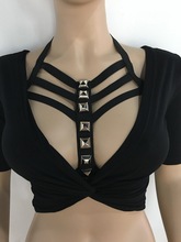 Sujetador de arnés elástico Sexy, lencería sin copas de los 90, cinturón de arnés de cuerpo gótico, Tops cortos, lencería Bondage, Ropa de baile en barra, O0023 2024 - compra barato