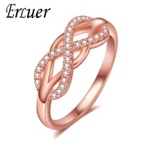 ERLUER Rose Gold Silver Color Classic Infinity Rings For Women Girl Fashion Crystal CZ Ring Party Jewelry Love Birthday Gift 2024 - buy cheap