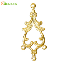 8Seasons Brass Filigree Stamping Chandelier Connectors Teardrop Gold Color Hollow DIY Making Earrings Jewelry 34mmx 15mm, 10PCs 2024 - buy cheap