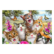 DIY Diamond Painting Cartoon Cats Butterfly Diamond Embroidery Full Cross Stitch Rhinestone Mosaic Home Decor Handmade Gift 2024 - buy cheap