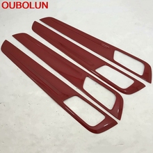 OUBOLUN For Porsche Cayenne 2018 2019 Inner Door Armrest Window Sills Decoration Moulding Cover Trim Interior Accessories ABS 2024 - buy cheap