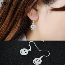 Fashion 100% Pure 925 Silver Drop Earrings Smile Face Earrings Jewelry Pendientes Brincos Fashion Jewelry 2024 - buy cheap