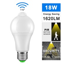 IP42 LED PIR Sensor Bulb E27/B22 12/18W Dusk To Dawn Light Bulb Day Night Light Motion Sensor LED Bulbs For Home Lighting 2024 - buy cheap