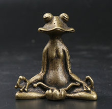 55MM/2.2" Collect Curio Rare Chinese Fengshui Bronze Exquisite Animal Sit In Meditation Frog Common Pond Frog Pendant Statue 88g 2024 - buy cheap