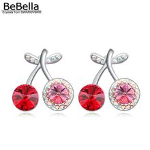 BeBella-pendientes de cristal de cereza para mujer y niña, aretes con cristales de Swarovski, joyería original, regalo de boda 2024 - compra barato