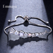 EMMAYA Cubic Zirconia Crystal CZ Adjustable Bracelet for Women in Silver Color Wedding Party Jewelry 2024 - buy cheap