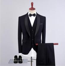 (Chaqueta + chaleco + Pantalones) 2019 trajes de cena entallados de alta calidad para Hombre Trajes de negocios personalizados para padrinos de boda traje Trajes clásicos 2024 - compra barato