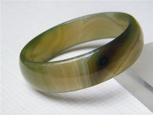 FREE SHIPPING>>>@@ NEW JADE JEWELRY COLLECTIBLES 100% NATURAL LARGE GREEN AGATE JADE BRACELET 73MM NEW 2024 - buy cheap