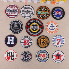 Free shipping 15pcs/lot Personality badge patches School badge digital/letter badge iron on patches Garment accessories 2024 - buy cheap