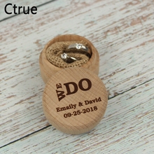 Caja de anillo personalizada, caja de madera grabada para guardar anillos de boda, transparente, para anillo de boda 2024 - compra barato