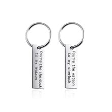 Fashion Couple Keychain Silver Color Alloy Pendant Key Chains Key Rings With Letter "you are the watson to my sherlock" Wholesal 2024 - buy cheap