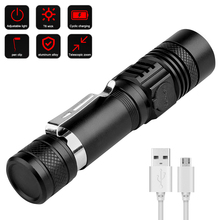 IPX6 Waterproof Flashlight 18650 XML T6 USB Rechargeable Torches Zoom 3 Mode 2000LM Led Torch Lamp 18650 For Camping Hunting 2024 - buy cheap