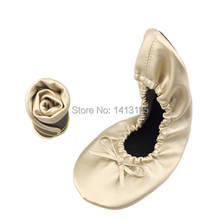 Free shipping ! New Fashion popular wedding shoes folding ballet shoes rolling ballerina for guest 2024 - buy cheap