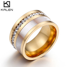 KALEN-anillo de compromiso con diamantes de imitación para mujer, sortijas doradas y de colores a la moda, joyería para regalar 2024 - compra barato