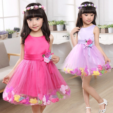 2019 New Summer Dress Children Clothing Kids Clothes Girl Dresses Fashion 3D Flowers Princess Dresses Girl Party Dress Age 2-15Y 2024 - buy cheap
