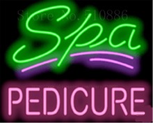 17*14 "Spa с педикюрной неоновой вывеской, настоящие стеклянные пивные бары, паб, световые вывески, магазин, дисплей, гаражные лампы светильник светильники s