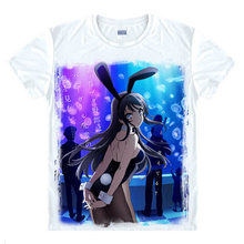 Seishun-Camiseta de Anime de Buta Yarou wa, camiseta de Cosplay de conejito Senpai no Yume, wo Minai Sakurajima Mai, camisetas de poliéster 2024 - compra barato