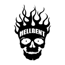 10.6X16CM HELLBENT SKULL Vinyl Graphic Decal Car Sticker Black/Silver Car-styling 2024 - buy cheap