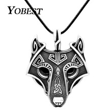 YOBEST Norse Vikings Pendant Necklace Norse Wolf Head Necklace Original Animal Jewelry Wolf Head 2024 - buy cheap