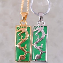 Joyería de moda para hombre y mujer, regalo de cuentas de dragón de 10x25mm, piedra Natural, colgante de Jades verdes, 1 K286-287 2024 - compra barato