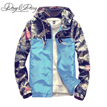 DAVYDAISY мужская куртка-бомбер в Корейском стиле Стиль Slim Fit Цветочный принт в стиле пэчворк для маленьких девочек, повседневный плащ с капюшоном в стиле «хип-хоп», пальто для мужчин брендовая одежда DCT-196 2024 - купить недорого
