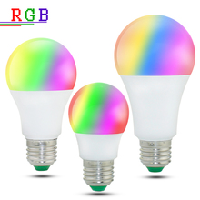 RGB LED Bulb 5W 10W 15W E27 LED Lamp 110V 220V RGB Lampada Bombillas Led Lights 16 Colors Changeable With IR Remote Controller 2024 - buy cheap