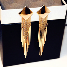 Statement Smooth Metal Tassel Long Earrings Gold Silver Color Dangle Earring For Women Bijoux Jewelry Accessories Gifts Female 2024 - buy cheap