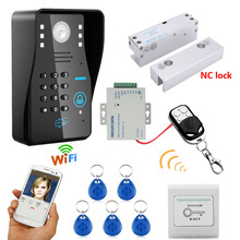 720P Wireless WIFI RFID Password Video Door Phone Doorbell Intercom System Electric Bolt Lock Frameless Glass Door NC 2024 - buy cheap