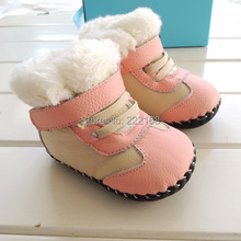 OMN брендовая зимняя утепленная меховая натуральная кожа для маленьких девочек розовая синяя фотодетская обувь 2024 - купить недорого