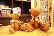 high quality goods,brown PU leather bear joint rotating bear plush toy ,Christmas gift h59 2024 - buy cheap