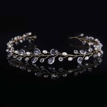 Simple Crystal Handmade Bride Hairbands Tiaras de Noiva Headband Headpiece Bridal Women Wedding Hair Jewelry Accessories SL 2024 - buy cheap