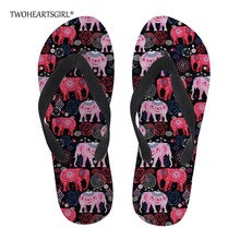 Twoheartsgirl-Zapatillas de playa con estampado de elefante blanco, chanclas personalizadas, novedad, Verano 2024 - compra barato
