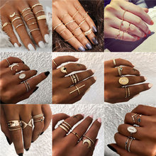 Modyle 16 Design Fashion Gold Color Knuckle Rings Set For Women Vintage Charm Finger Ring Female Party Jewelry New Drop Shipping 2024 - купить недорого