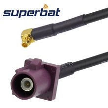 Superbat Fakra "D" штекер прямой к MMCX штекер правый угол Pigtail кабель RG174 15 см для GSM беспроводной 2024 - купить недорого