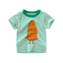 Kids T-shirts Baby Boys Cotton Clothes Summer Short Sleeves T shirt Baby Girls Cartoon Carrot stripe Tops Tees 2024 - buy cheap
