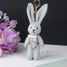 19cm long ears Stuffed Animal Bunny Rabbit Glitter Rivets, matte, diamonds, keychain  plush toy 2024 - buy cheap