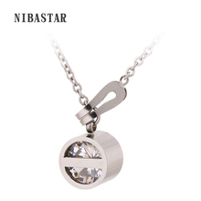 New arrival Stainless Steel Jewelry women Pendant crystal necklace chain Lady Jewelry two color 2024 - buy cheap