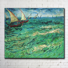 impression Van seaview sailboat canvas printings oil painting printed on canvas home wall art decoration pictures no frame 2024 - buy cheap