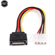 Высококачественный 15-контактный SATA штекер на 4-контактный Molex разъем IDE жесткий диск кабель питания 2024 - купить недорого