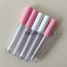 10 pces 2.5 ml plástico fosco vazio tubo lipgloss rosa/tampa branca, recipiente cosmético plástico claro f3190 do brilho dos lábios 2024 - compre barato