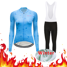 Women Winter Thermal Fleece Cycling Jersey Bib Pants Set Road Bike Clothing Maillot Kit Bicycle Clothes Triathlon Uniform Suit 2024 - buy cheap