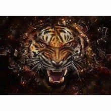 NEW Diy Full Drill 5D DIY Square Diamond Painting "Tigers Shock "Embroidery Diamond Cross Stitch Rhinestone Mosaic Painting Gift 2024 - buy cheap