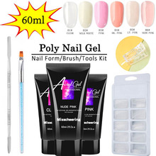 Poly nail Gel Set Nail Art 6 Colors 60g UV Gel Crystal Extend UV Nail Gel Extension Acrylic Builder Nail Gel Set 2024 - buy cheap