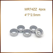 abec 4PCS High quality ABEC MR74ZZ MR74Z MR74 ZZ L-740ZZ 4x7x2.5 mm 4*7*2.5 mm metal shield Miniature deep groove ball bearings 2024 - buy cheap