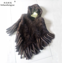 Linhaoshengyue Natural Really Sets Mink Fur Shawl 2024 - buy cheap